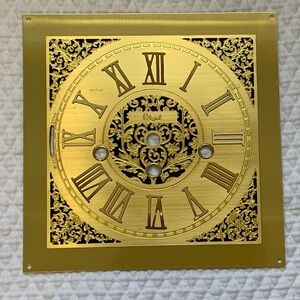 Vintage Zeeland Colonial Brass 7 7/8 " Square Clock Face Roman Numerals